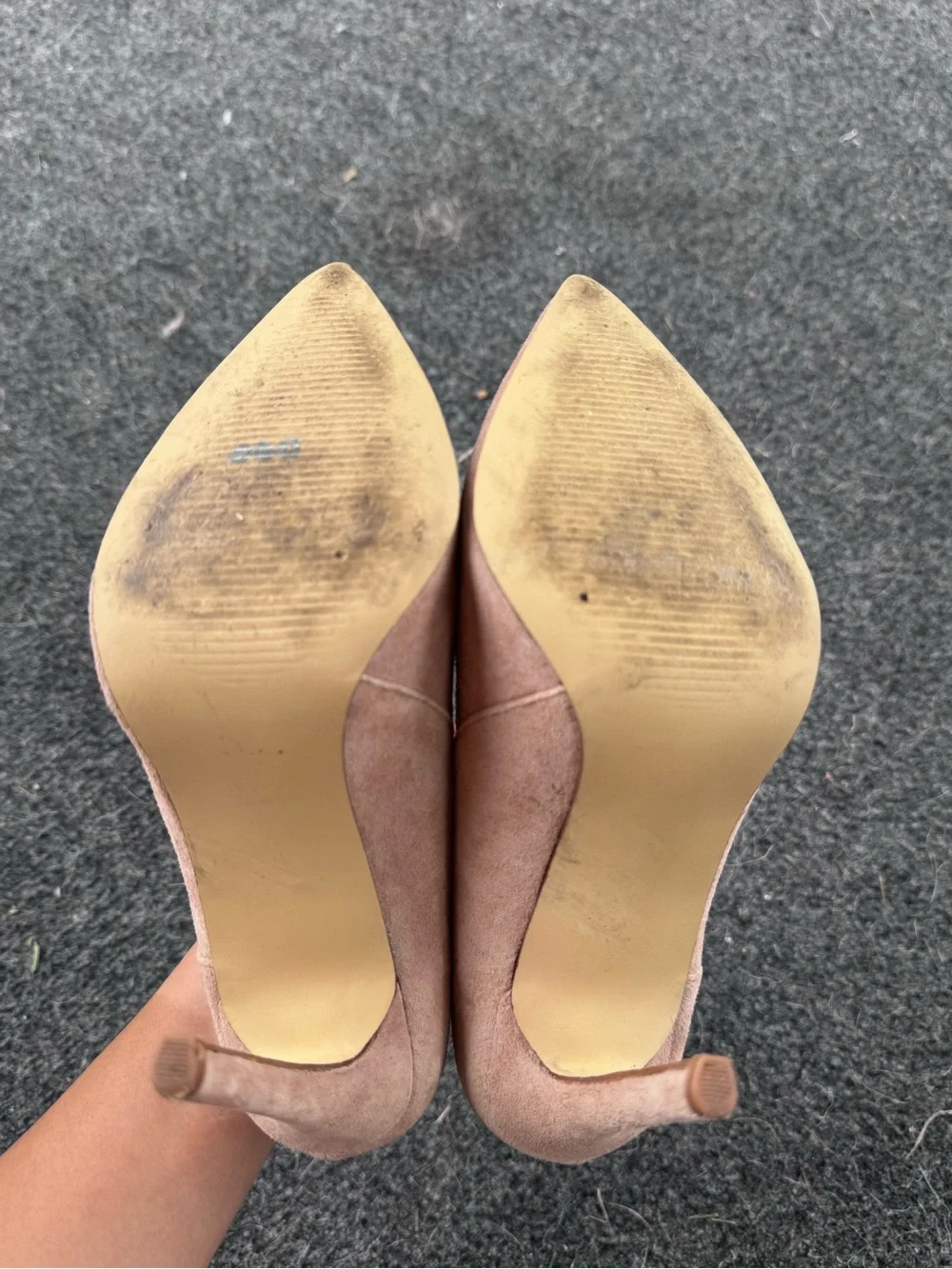 Steve Madden Nude Blush Suede Pointed-Toe Stiletto Pumps